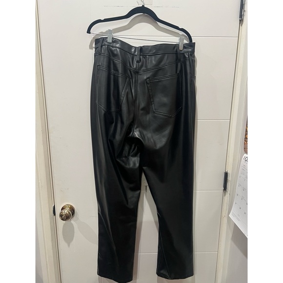 Abercrombie & Fitch Black Vegan Leather Straight Leg Pants - Picture 2 of 4